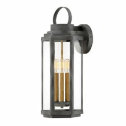 Discount ❤️ Hinkley Lighting Hinkley Danbury 3-Light Outdoor Wall Mount Lantern In Aged Zinc 🎉