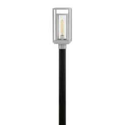 Best Pirce ⭐ Hinkley Lighting Hinkley Republic 1-Light Outdoor Post Mount In Satin Nickel ❤️