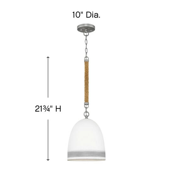 Promo π― Hinkley Lighting Hinkley Nash 1-Light Pendant In Antique Nickel With Grey Stripe - Small π 5 Promo π― Hinkley Lighting Hinkley Nash 1-Light Pendant In Antique Nickel With Grey Stripe - Small π - Image 5