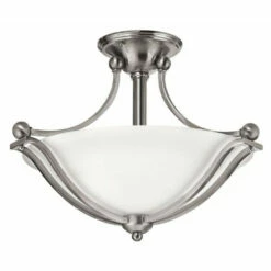 Best Pirce 🔔 Hinkley Lighting Hinkley Bolla 2-Light Semi-Flush Mount In Brushed Nickel ⭐