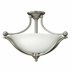 Best reviews of 💯 Hinkley Lighting Hinkley Bolla 3-Light Semi-Flush Mount In Brushed Nickel 🥰