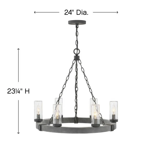 Discount ✨ Hinkley Lighting Hinkley Sawyer 6-Light Outdoor Chandelier In Aged Zinc ❤️ 2 Discount ✨ Hinkley Lighting Hinkley Sawyer 6-Light Outdoor Chandelier In Aged Zinc ❤️ - Image 2
