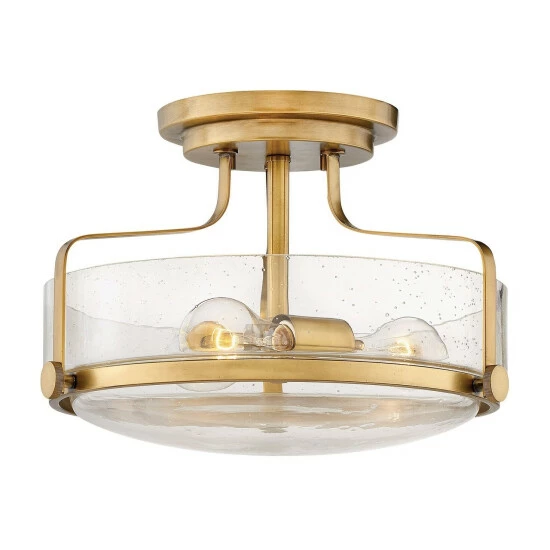 Outlet ๐ Hinkley Lighting Hinkley Harper 3-Light Semi-Flush Mount In Heritage Brass W/ Clear Seedy ๐ 2 Outlet ๐ Hinkley Lighting Hinkley Harper 3-Light Semi-Flush Mount In Heritage Brass W/ Clear Seedy ๐ - Image 2