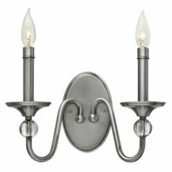 Best deal 🧨 Hinkley Lighting Hinkley Eleanor 2-Light Sconce In Polished Antique Nickel 👏