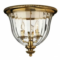 Buy 🧨 Hinkley Lighting Hinkley Cambridge 3-Light Flush Mount In Burnished Brass ⌛