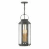 Best reviews of 😀 Hinkley Lighting Hinkley Danbury 3-Light Outdoor Pendant In Aged Zinc 🔥