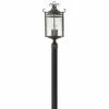 Discount 👍 Hinkley Lighting Hinkley Casa 3-Light Outdoor Post Mount In Olde Black With Clear Seedy ✔️