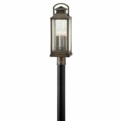 Cheapest 🎁 Hinkley Lighting Hinkley Revere 3-Light Outdoor Post Mount In Blackened Brass 🌟