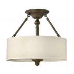 Budget 🎁 Hinkley Lighting Hinkley Sussex 3-Light Semi-Flush Mount In English Bronze 😉