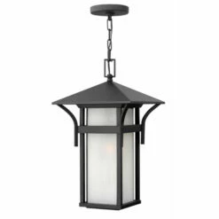 Outlet ✔️ Hinkley Lighting Hinkley Harbor 1-Light Outdoor Pendant In Satin Black 😍