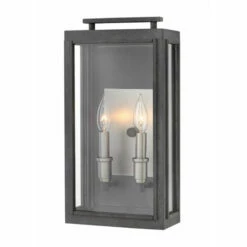 New 🔥 Hinkley Lighting Hinkley Sutcliffe 2-Light Outdoor Wall Mount In Aged Zinc 👍