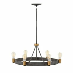 Cheap 🧨 Hinkley Lighting Hinkley Silas 6-Light Chandelier In Aged Zinc ✔️