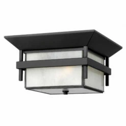 Wholesale ⌛ Hinkley Lighting Hinkley Harbor 2-Light Outdoor Flush Mount In Satin Black 🤩