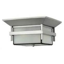 Cheap 🧨 Hinkley Lighting Hinkley Harbor 2-Light Outdoor Flush Mount In Titanium 👏