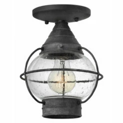 Promo 💯 Hinkley Lighting Hinkley Cape Cod 1-Light Outdoor Flush Mount In Aged Zinc 🥰