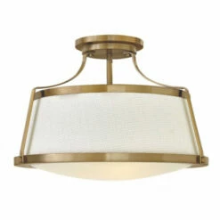 New 😉 Hinkley Lighting Hinkley Charlotte 3-Light Semi-Flush Mount In Brushed Caramel ✨