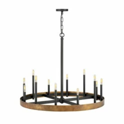 Outlet 🎉 Hinkley Lighting Hinkley Wells 12-Light Chandelier In Weathered Brass ✔️