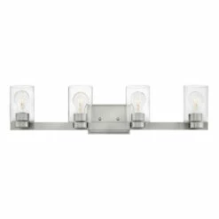 Best deal ✔️ Hinkley Lighting Hinkley Miley 4-Light Vanity Light In Brushed Nickel With Clear 👍