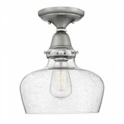 Brand new 👍 Hinkley Lighting Hinkley Academy 1-Light Flush Mount In English Nickel ⭐