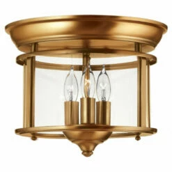 Deals 🔔 Hinkley Lighting Hinkley Gentry 3-Light Flush Mount In Heirloom Brass 🎁