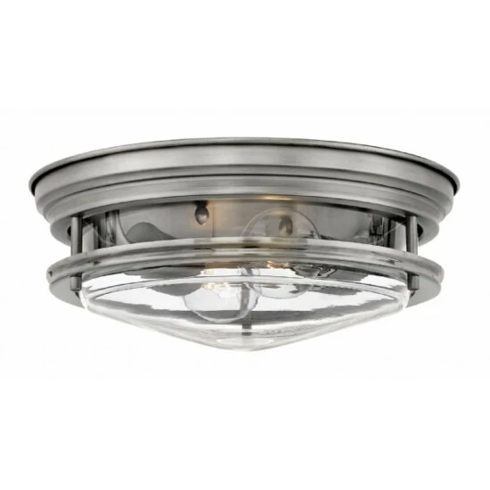 Cheapest 🥰 Hinkley Lighting Hinkley Hadley 2-Light Flush Mount In Antique Nickel With Clear 🥰 1 Cheapest 🥰 Hinkley Lighting Hinkley Hadley 2-Light Flush Mount In Antique Nickel With Clear 🥰