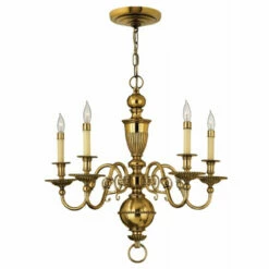 Best Sale ✔️ Hinkley Lighting Hinkley Cambridge 5-Light Chandelier In Burnished Brass 🌟