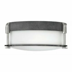 Best reviews of 😉 Hinkley Lighting Hinkley Colbin 2-Light Flush Mount In Aged Zinc 👏
