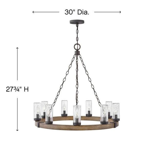 Best Pirce ❤️ Hinkley Lighting Hinkley Sawyer 9-Light Outdoor Chandelier In Sequoia 🎁 2 Best Pirce ❤️ Hinkley Lighting Hinkley Sawyer 9-Light Outdoor Chandelier In Sequoia 🎁 - Image 2
