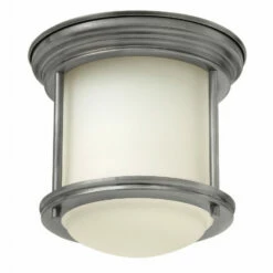 New ✔️ Hinkley Lighting Hinkley Hadley 1-Light Flush Mount In Antique Nickel 👍
