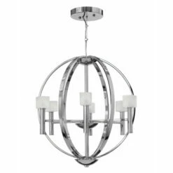 Outlet 👍 Hinkley Lighting Fredrick Ramond Six Light Chelier Mondo Polished Chrome - One Size 🌟