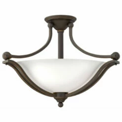 Promo 😉 Hinkley Lighting Hinkley Bolla 3-Light Semi-Flush Mount In Olde Bronze With Opal 🎉