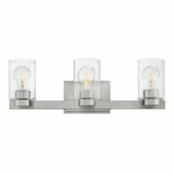 Cheapest 😍 Hinkley Lighting Hinkley Miley 3-Light Vanity Light In Brushed Nickel With Clear 🎁