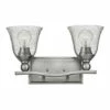 New ⌛ Hinkley Lighting Hinkley Bolla 2-Light Vanity Light In Brushed Nickel With Clear 🔥