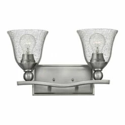New ⌛ Hinkley Lighting Hinkley Bolla 2-Light Vanity Light In Brushed Nickel With Clear 🔥