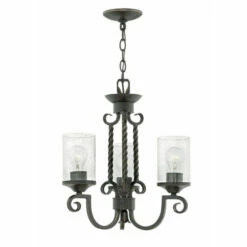 Best Sale 🔥 Hinkley Lighting Hinkley Casa 3-Light Chandelier In Olde Black With Clear Seedy 🥰