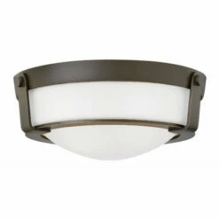 Budget 🛒 Hinkley Lighting Hinkley Hathaway 2-Light Flush Mount In Olde Bronze With Etched White 👍