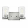 Buy ❤️ Hinkley Lighting Hinkley Miley 2-Light Vanity Light In Brushed Nickel With Clear 😀