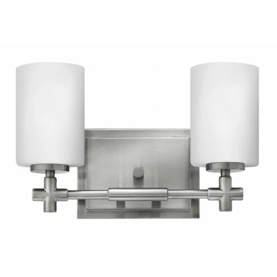 New 😍 Hinkley Lighting Hinkley Laurel 2-Light Vanity Light In Brushed Nickel 😍 1 New 😍 Hinkley Lighting Hinkley Laurel 2-Light Vanity Light In Brushed Nickel 😍