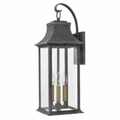 Deals 🧨 Hinkley Lighting Hinkley Adair 3-Light Outdoor Wall Mount In Aged Zinc ⭐