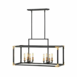 Outlet ❤️ Hinkley Lighting Hinkley Louis 8-Light Chandelier In Satin Black - Large ⭐