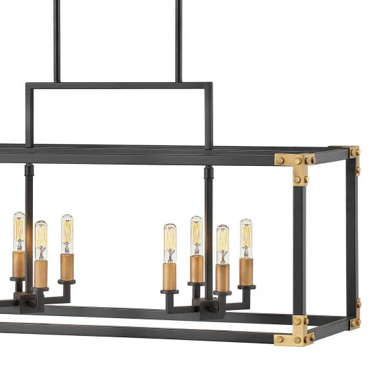 Outlet ❤️ Hinkley Lighting Hinkley Louis 8-Light Chandelier In Satin Black - Large ⭐ 2 Outlet ❤️ Hinkley Lighting Hinkley Louis 8-Light Chandelier In Satin Black - Large ⭐ - Image 2