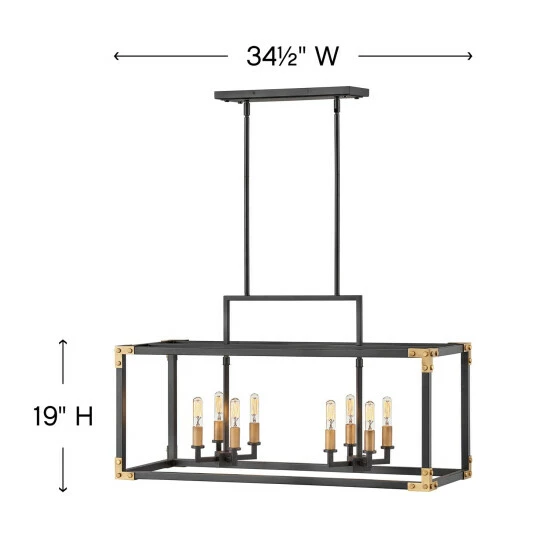 Outlet ❤️ Hinkley Lighting Hinkley Louis 8-Light Chandelier In Satin Black - Large ⭐ 4 Outlet ❤️ Hinkley Lighting Hinkley Louis 8-Light Chandelier In Satin Black - Large ⭐ - Image 4