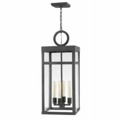 Deals 🧨 Hinkley Lighting Hinkley Porter 4-Light Outdoor Pendant In Aged Zinc 🎁