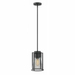 Best Sale 👍 Hinkley Lighting Hinkley Refinery 1-Light Pendant In Black With Smoked 🎉