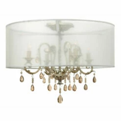 Best Sale ⭐ Hinkley Lighting Hinkley Carlton 4-Light Semi-Flush Mount In Silver Leaf 🥰