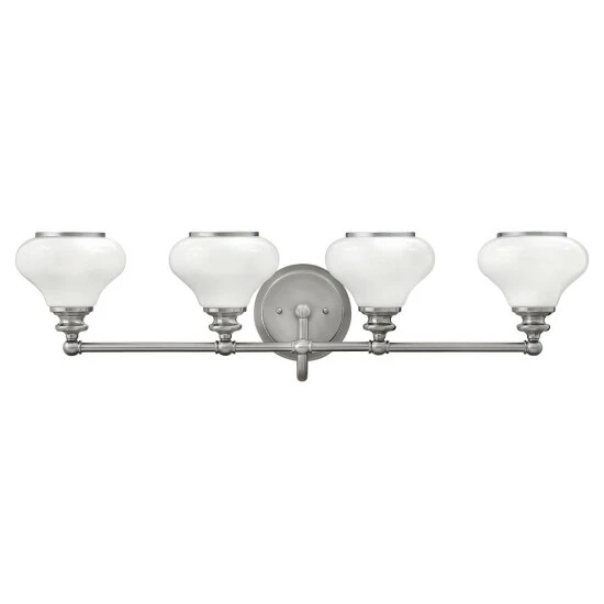 Discount ✔️ Hinkley Lighting Hinkley Ainsley 4-Light Vanity Light In Brushed Nickel 😍 1 Discount ✔️ Hinkley Lighting Hinkley Ainsley 4-Light Vanity Light In Brushed Nickel 😍