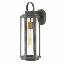 Deals 👍 Hinkley Lighting Hinkley Danbury 1-Light Outdoor Wall Mount Lantern In Aged Zinc 🌟