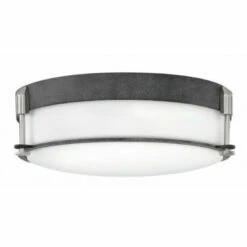 Best reviews of 🛒 Hinkley Lighting Hinkley Colbin 3-Light Flush Mount In Aged Zinc 👍